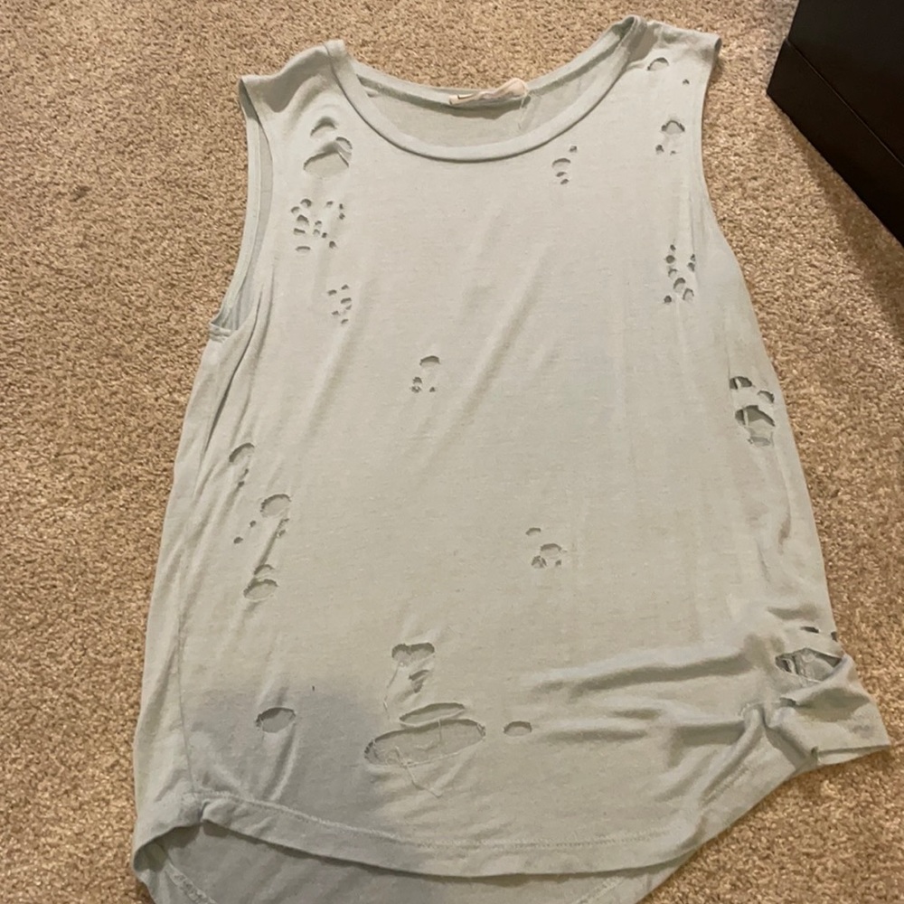 light blue tank top